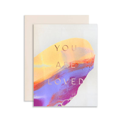 you are loved hand-painted greeting card