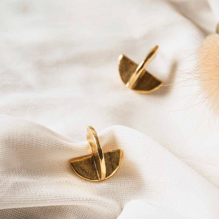 24k gold plated eclipse studs