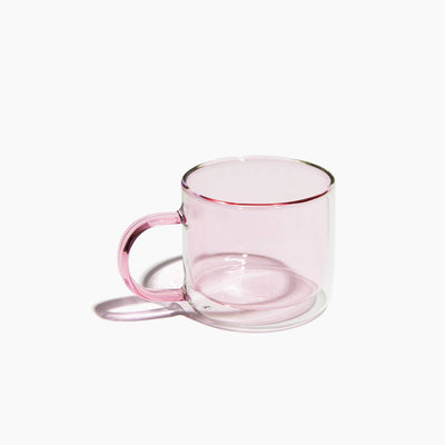 Poketo glass double-walled mug in pink