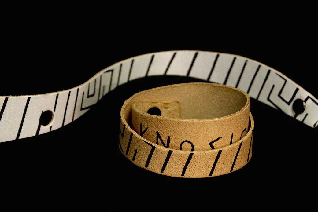 Knossos' Labyrinth Leather Double Wrap Bracelet