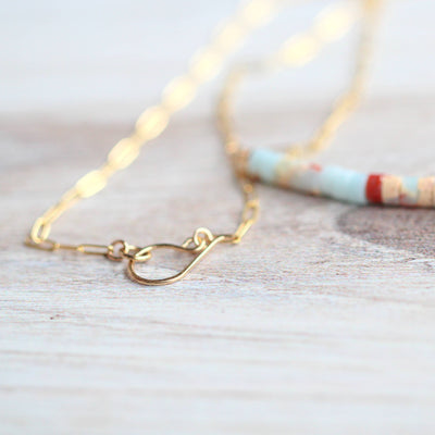 handcrafted necklace clasp from 14k gold fill chain