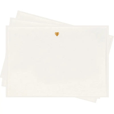 gold foil heart on boxed note set