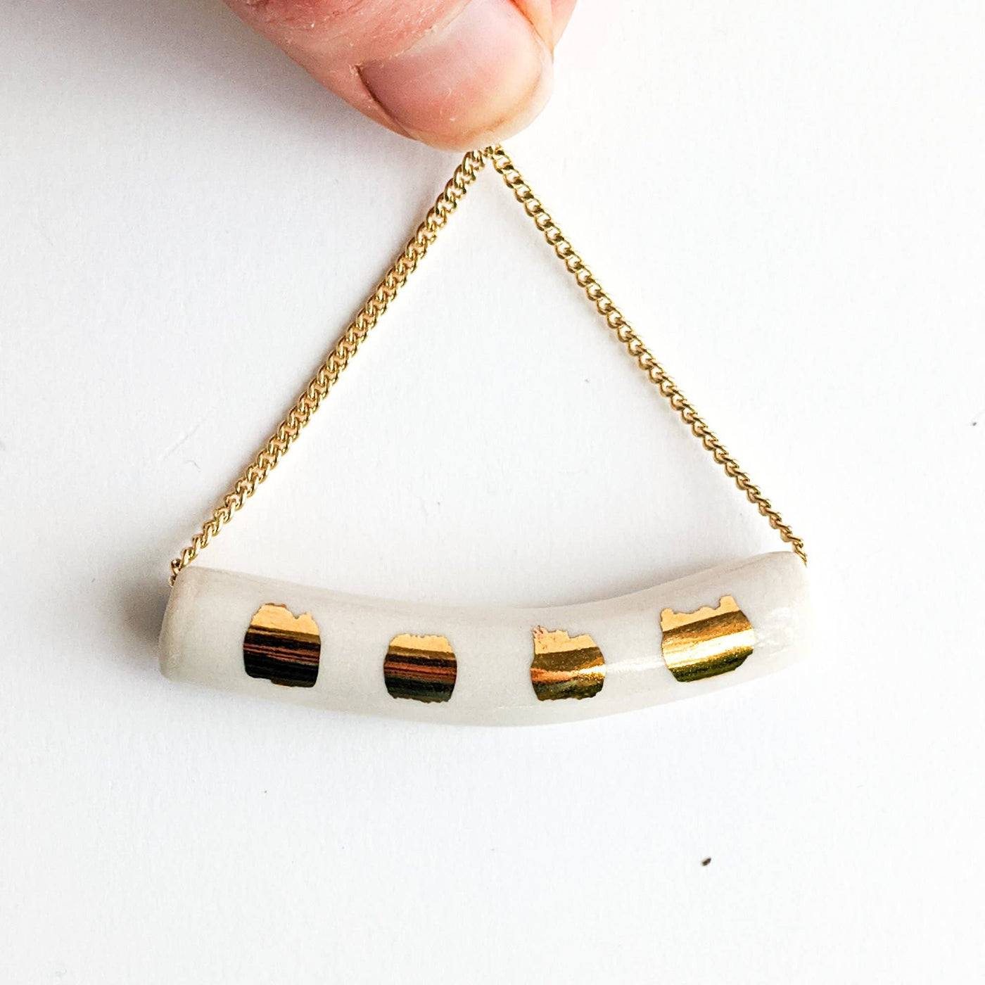 white tube necklace