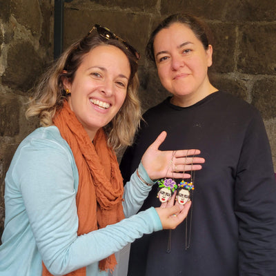 Rebecca & Esra, artist of Frida Kahlo beaded necklaces