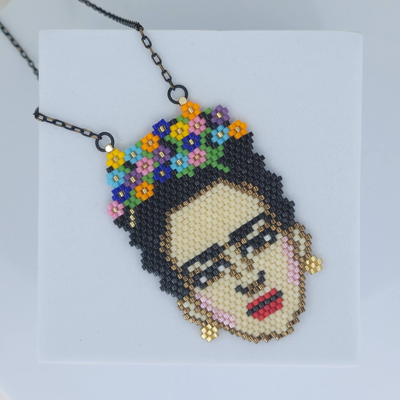 Frida Kahlo Necklace with Floral Bouquet Headband