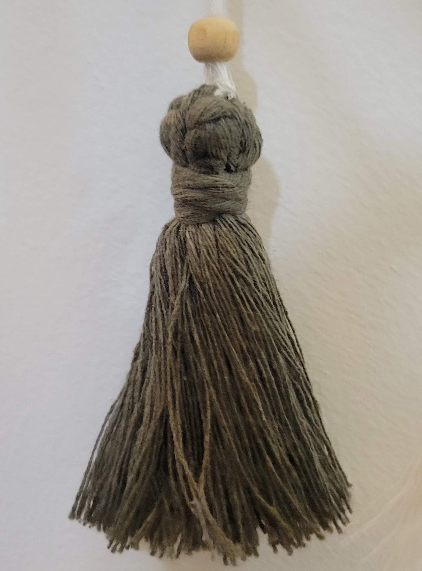 detail of macrame mobile for baby crib