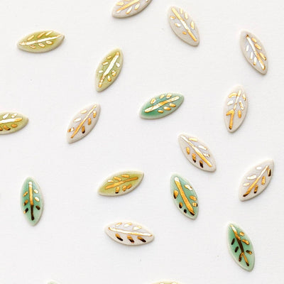 porcelain gold leaf studs