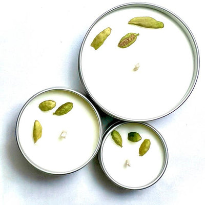 cardamom cream candle in various sizes
