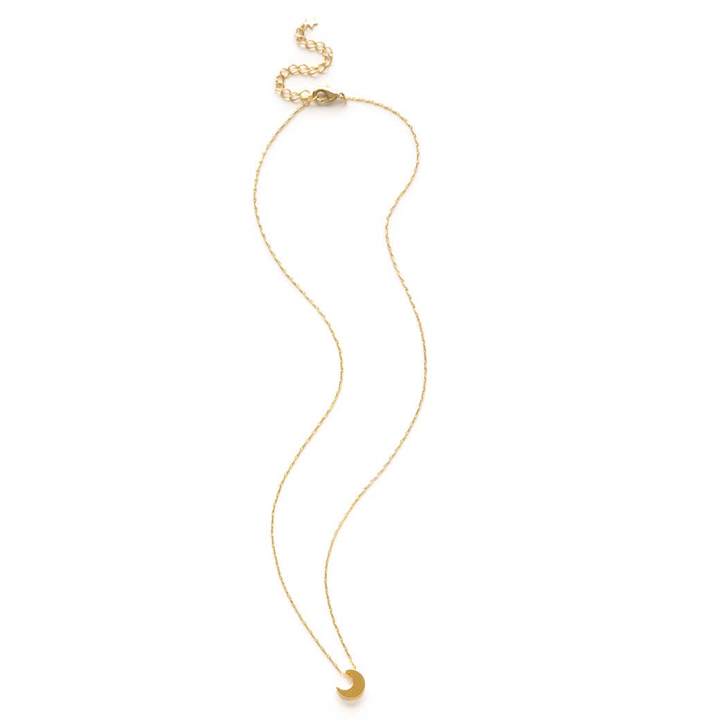 14k plated gold crescent moon necklace