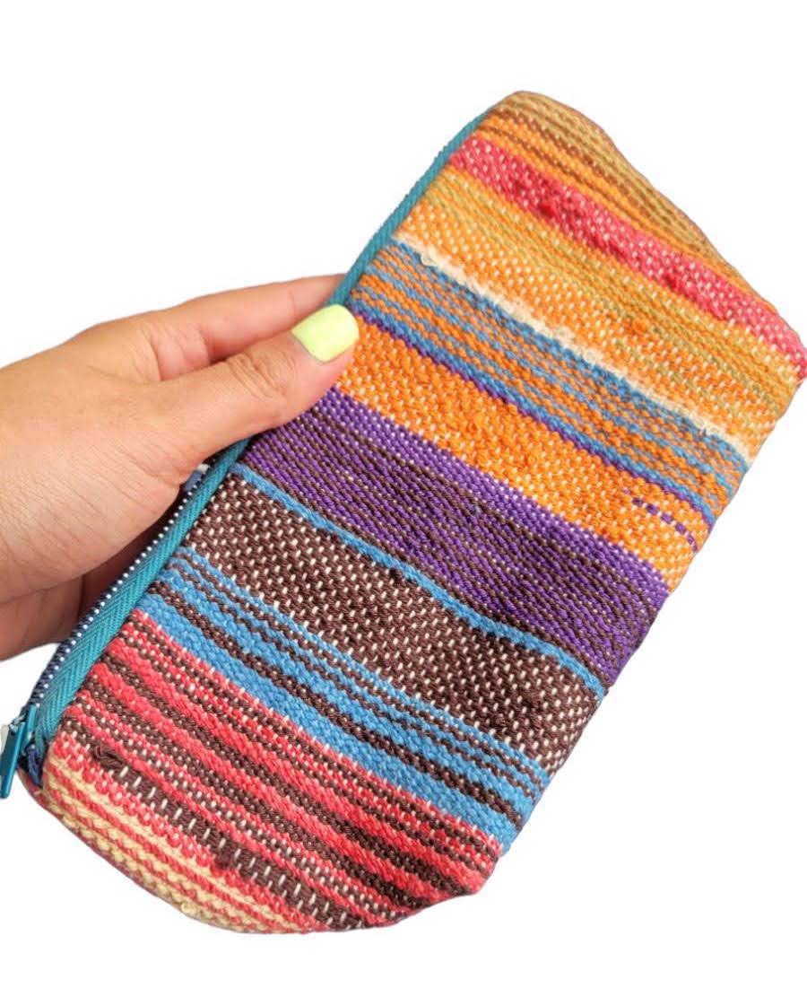 hand-woven makeup bag