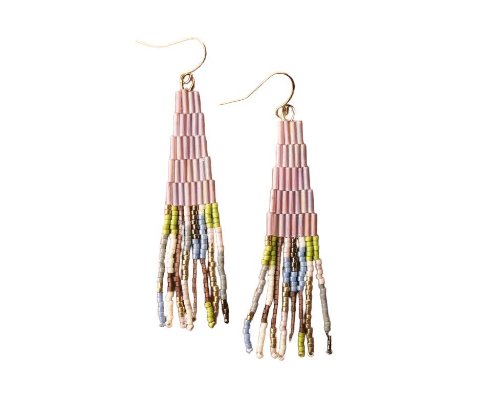 lilac garden handwoven beaded earrings