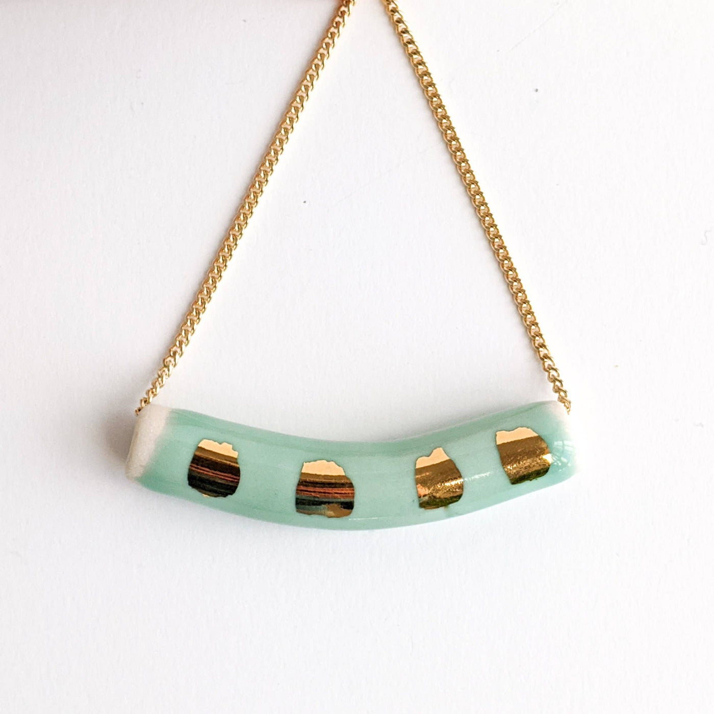 teal tube necklace