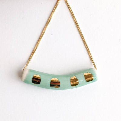 teal tube necklace