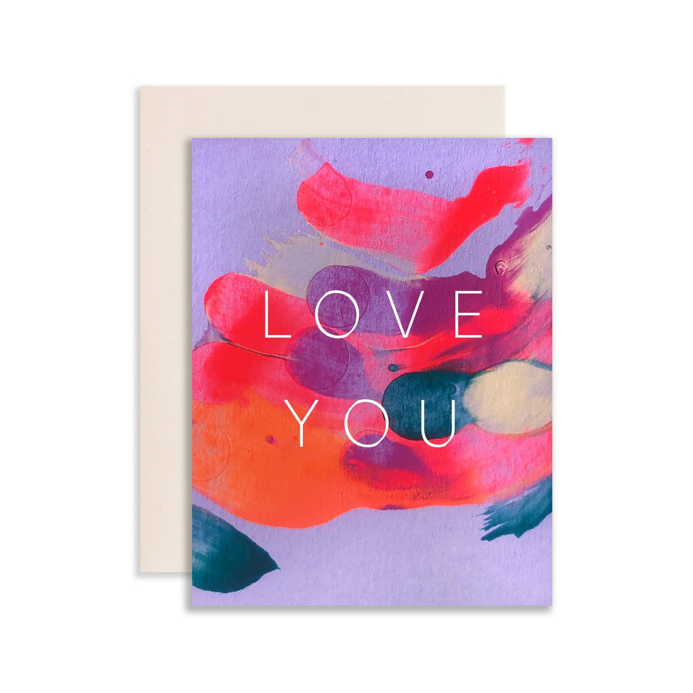 love you hand-painted greeting card