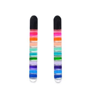 rainbow stripes bar stud earrings