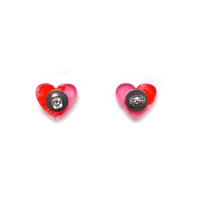 resin and glitter heart stud earrings