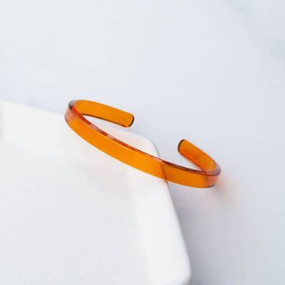 slim acrylic bracelet cuff in amber