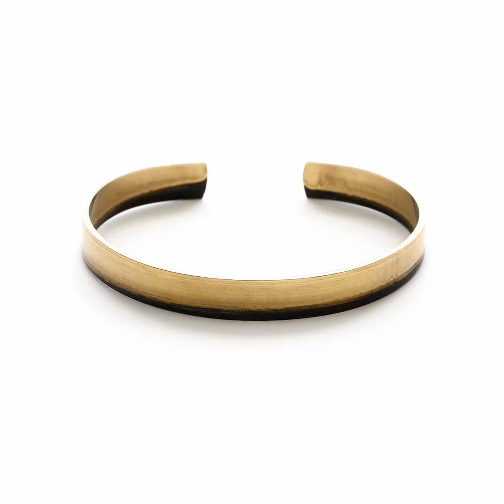 slim patina dipped brass cuff bracelet