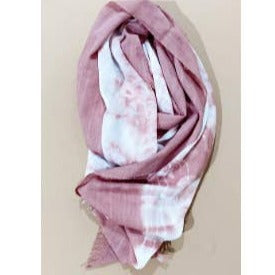 mauve and white tie-dye scarf