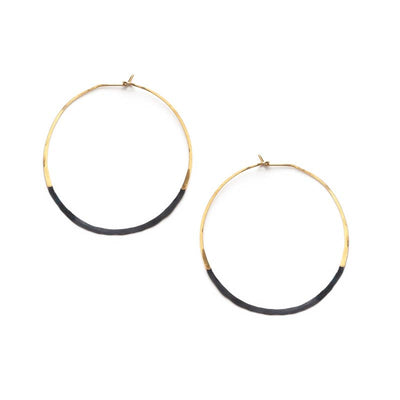 patina dipped brass hand formed hoops