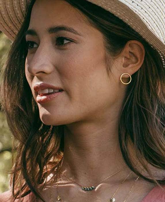 modern hollow circle stud earrings
