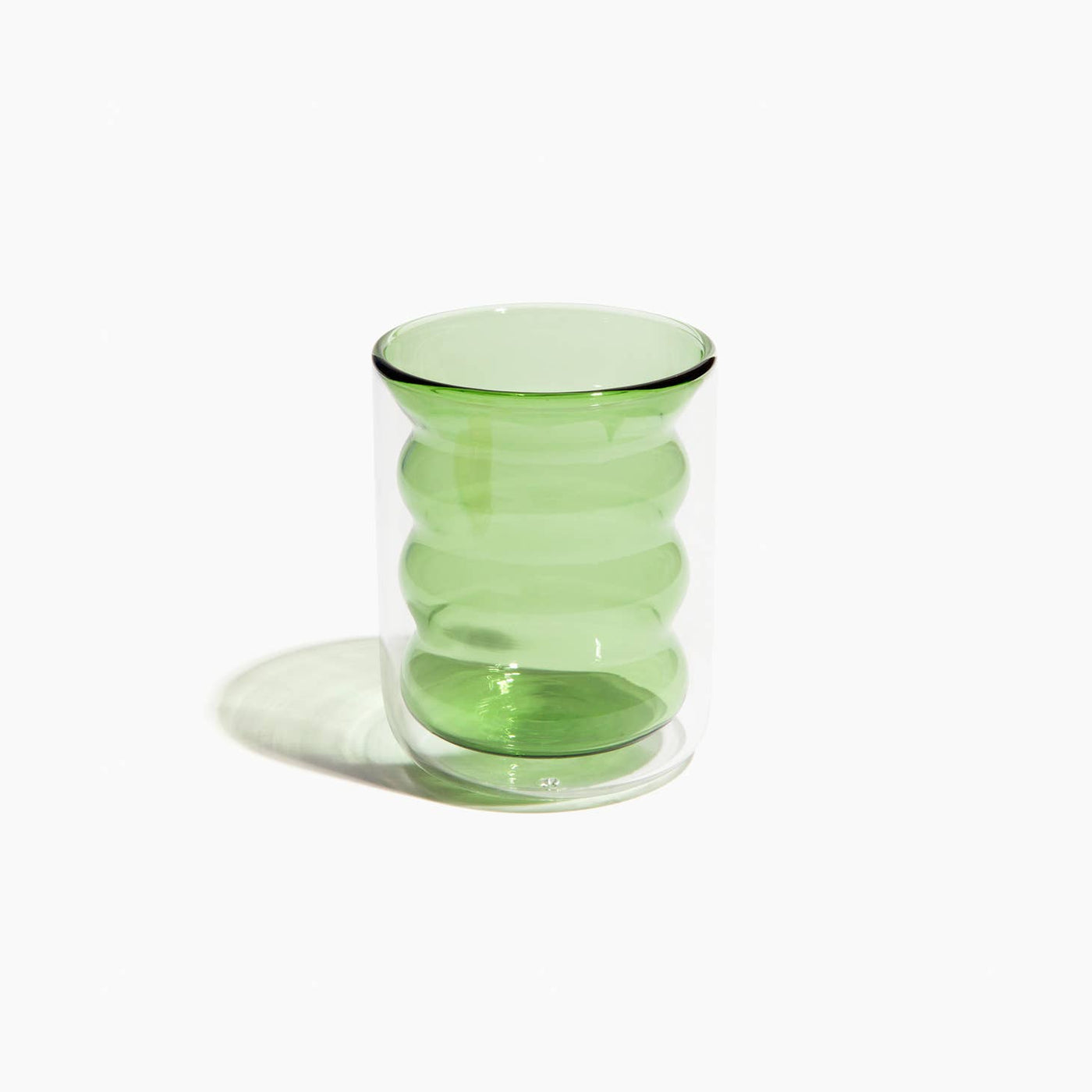 Poketo glass double-walled cup in green