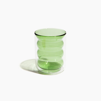 Poketo glass double-walled cup in green