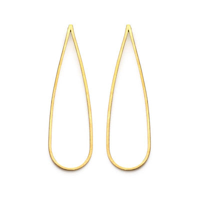 teardrop shaped earrings made of brass
