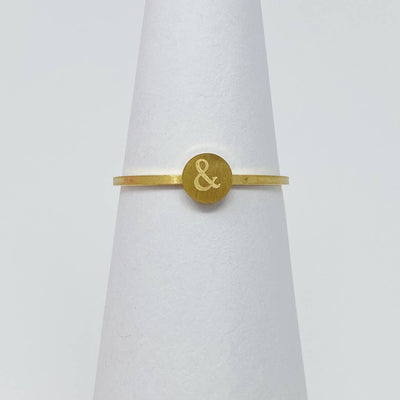 ampersand symbol gold ring in 18k gold plated stainless steel