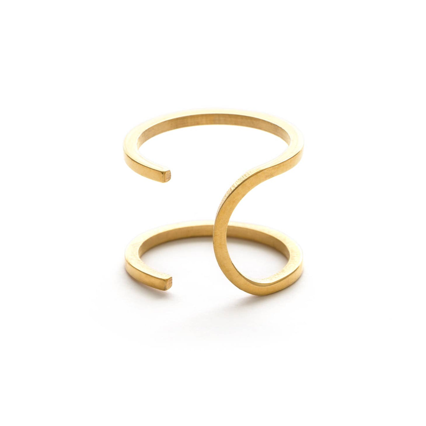wrap ring made of gold plated brass