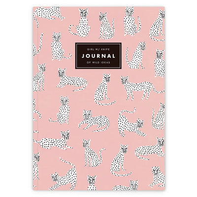 journal of wild ideas pink cover with black and white cheetahs