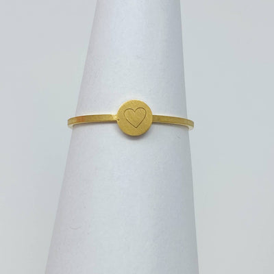 18k gold plated stainless steel heart ring