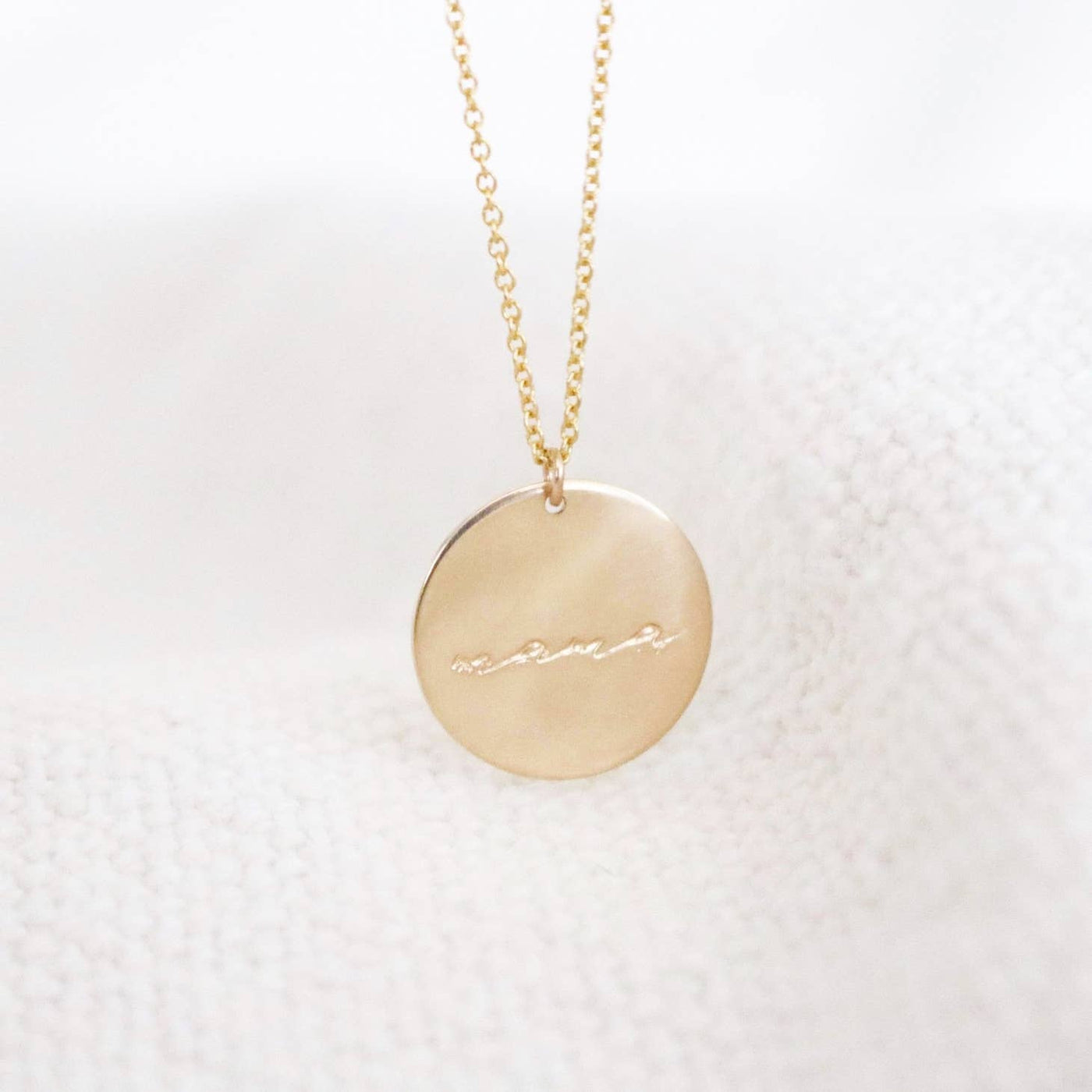 gold mama disc pendant necklace
