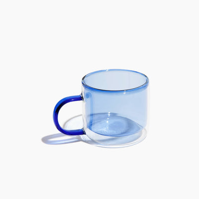 Poketo glass double-walled mug in blue