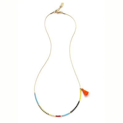 japanese miyuki glass seed bead necklace with tassel